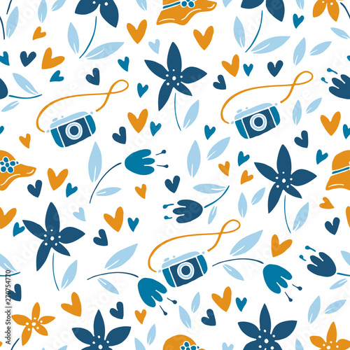 Seamless vector floral patterns, spring and summer backdrop © darijashka