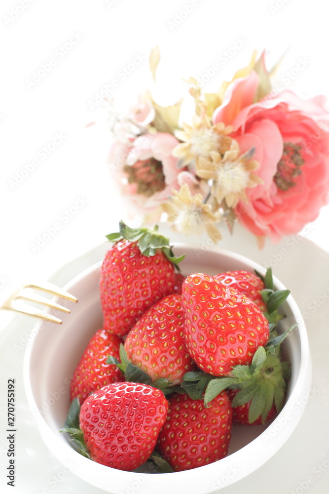 strawberry on bowl with copy space strawberry on bowl with copy space