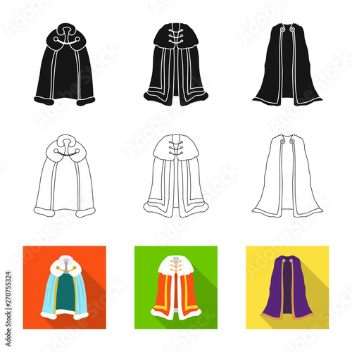 Isolated object of material and clothing sign. Collection of material and garment stock vector illustration.