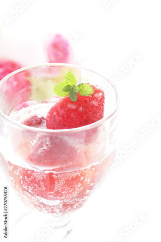 Frozen strawberry soda for summer drink