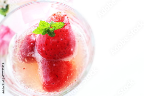 Frozen strawberry soda for summer drink