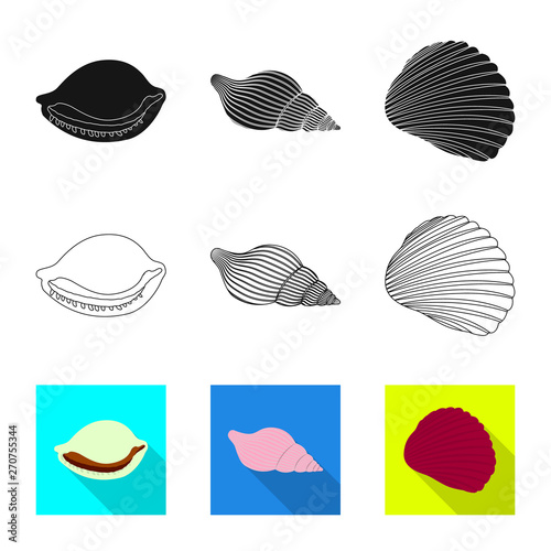 Vector design of animal and decoration icon. Set of animal and ocean vector icon for stock. © Svitlana