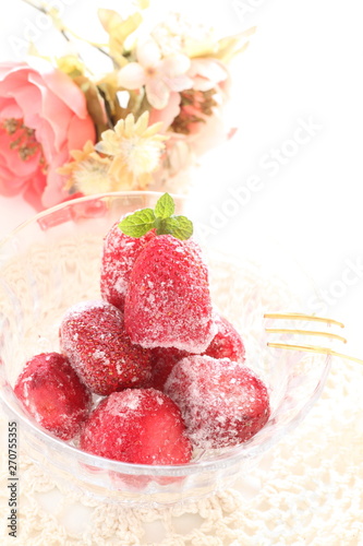 Frozen strawberry for dessert image