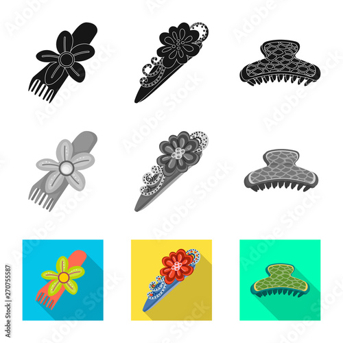 Vector illustration of beauty and fashion logo. Collection of beauty and female stock symbol for web.