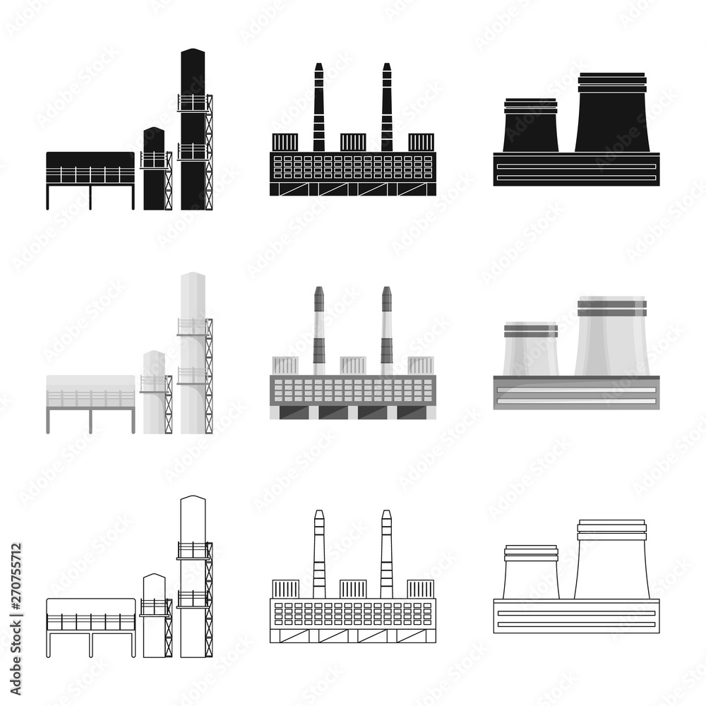 Obraz premium Vector design of production and structure logo. Set of production and technology stock symbol for web.