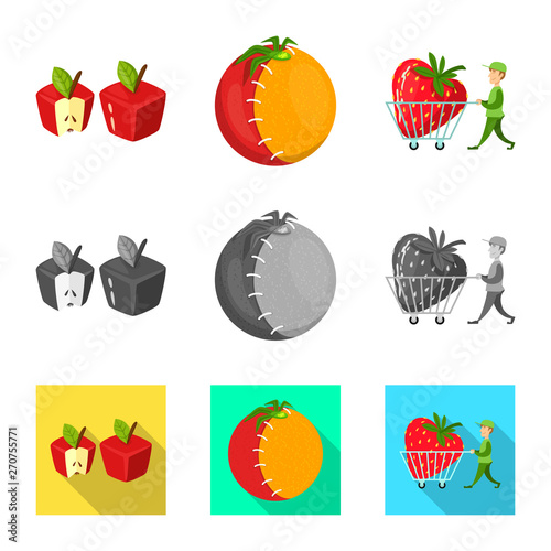 Vector design of test and synthetic icon. Collection of test and laboratory stock vector illustration.