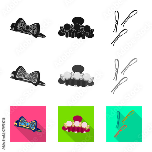 Vector design of beauty and fashion icon. Set of beauty and female stock vector illustration.