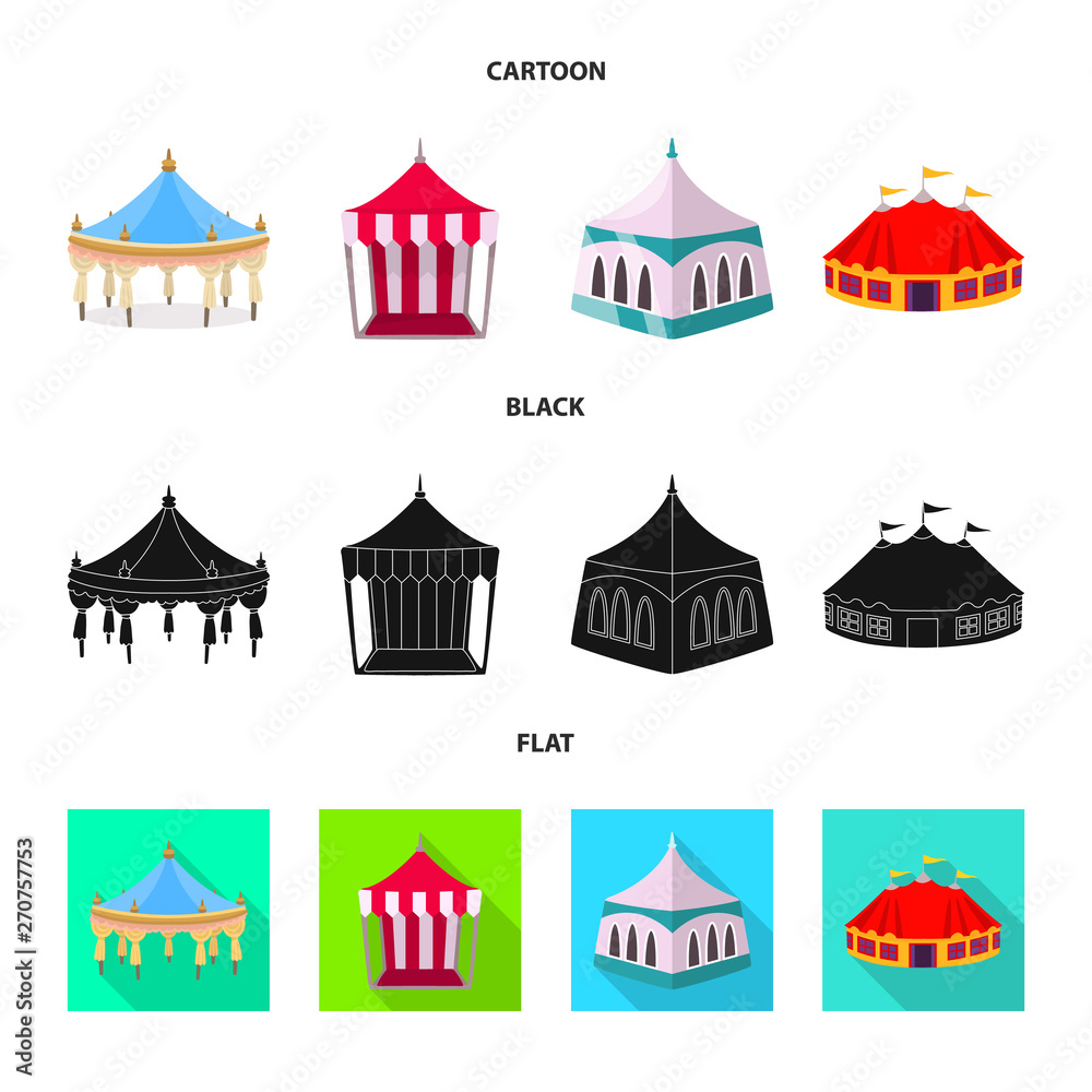 Vector illustration of roof and folding icon. Set of roof and architecture vector icon for stock.
