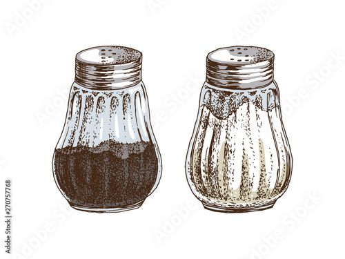 Hand drawn salt and pepper shakers