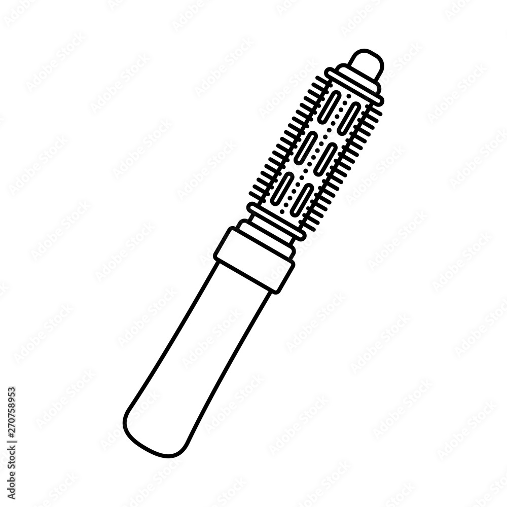 Line art black and white electric hair brush
