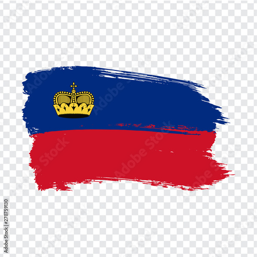 Flag Liechtenstein from brush strokes.  Flag  Principality of Liechtenstein on  transparent background for your web site design, logo, app, UI. Stock vector. Vector illustration EPS10