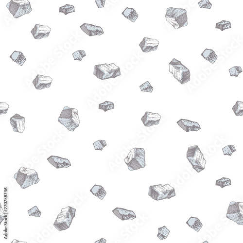 Hand drawn seamless pattern with salt crystals