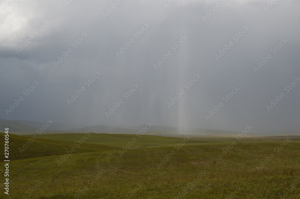 Rain in the mountain valley