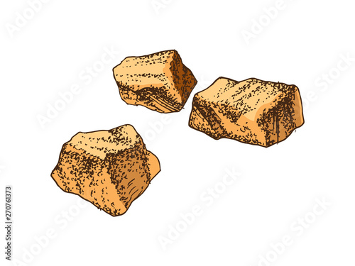 Hand drawn brown caramelized sugar