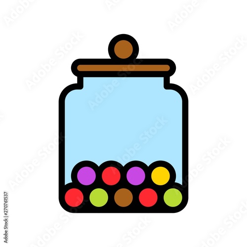 Candy jar vector illustration, filled style icon editable outline