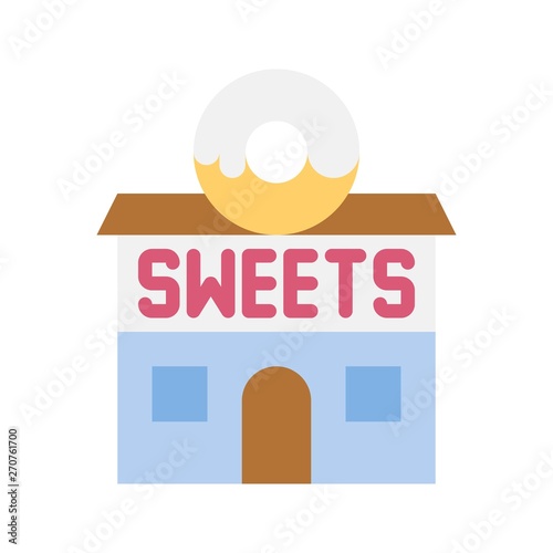 Sweet shop vector illustration, Isolated flat stye icon