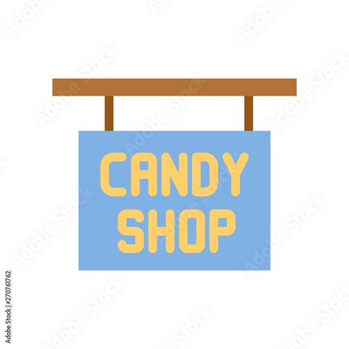 Candy shop sign vector illustration, Isolated flat stye icon