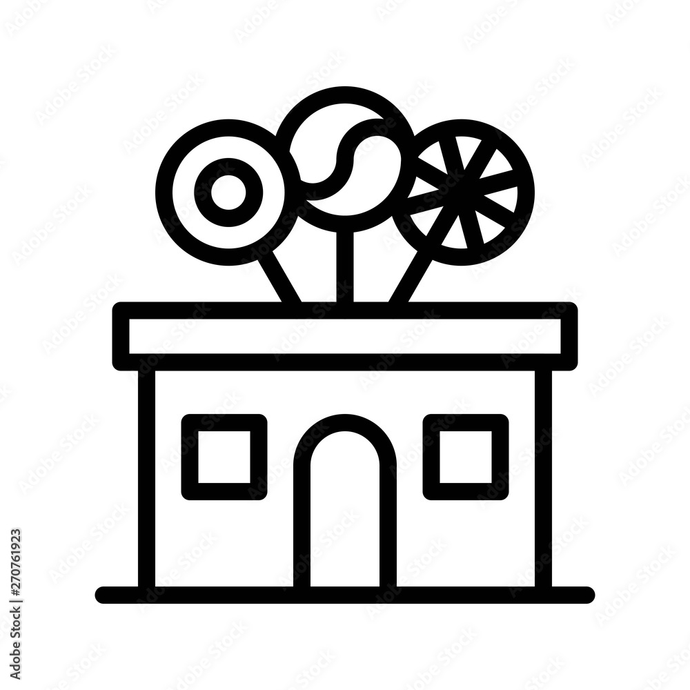 Candy shop vector illustration, Isolated line stye icon Candy shop vector illustration, Isolated line stye icon