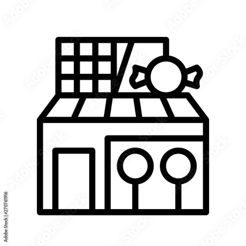 Sweet shop vector illustration, Isolated line stye icon