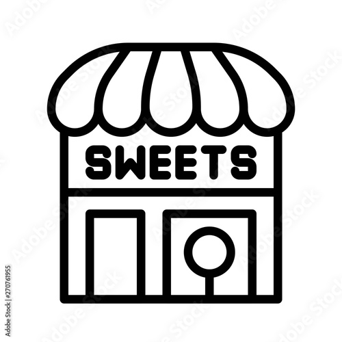 Sweet shop vector illustration, Isolated line stye icon