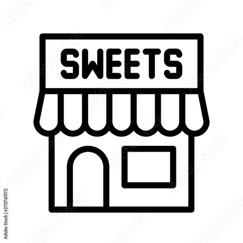 Sweet shop vector illustration, Isolated line stye icon