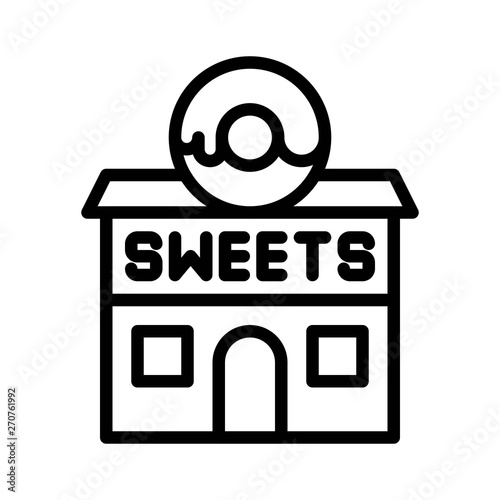 Sweet shop vector illustration, Isolated line stye icon