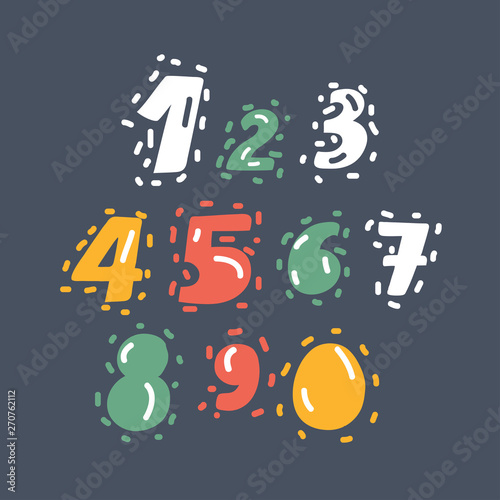 Hand drawn numbers set