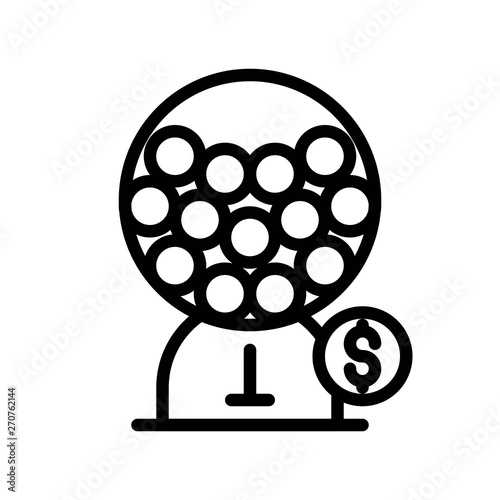 Gumball machine vector illustration, Isolated line stye icon