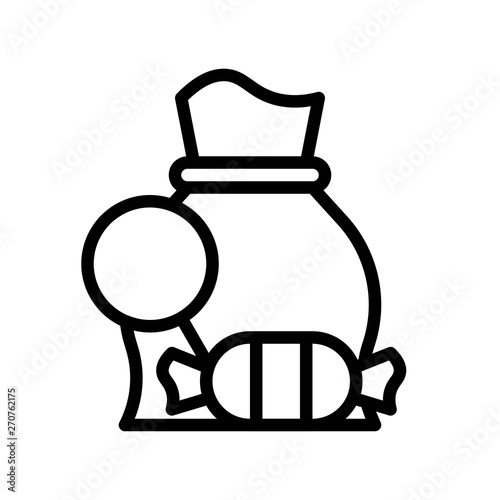 Candy bag vector illustration, Isolated line stye icon