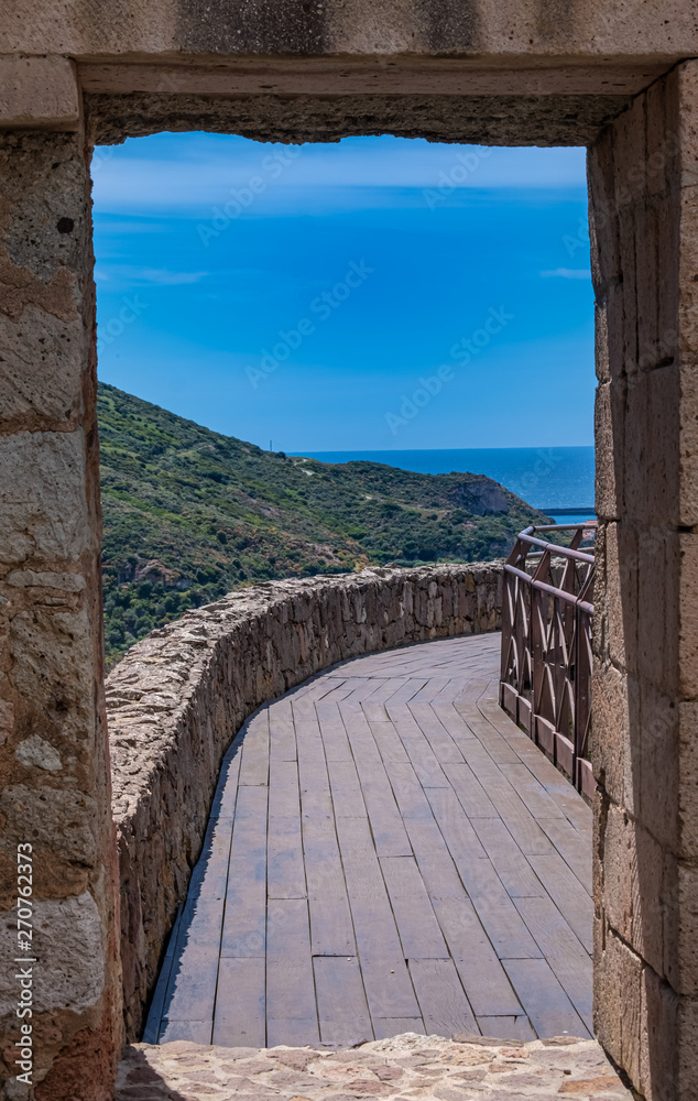 Malaspina Castle, Bosa, province of Oristano, a picturesque village of ancient origins, Sardinia, Italy.