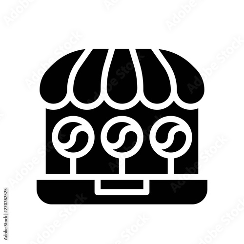 Online shop vector illustration, Isolated solid stye icon