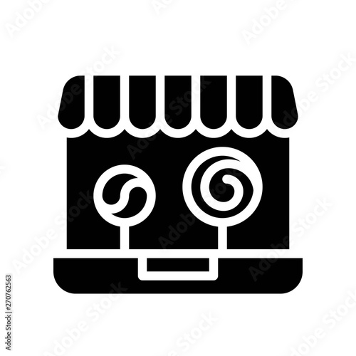 Online shop vector illustration, Isolated solid stye icon