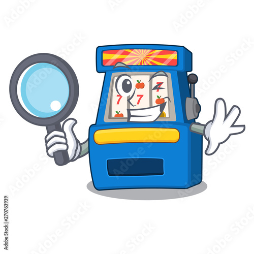 Detective slot machine isolated in the character