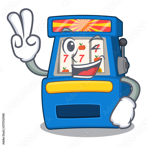 Two finger slot machine isolated in the character