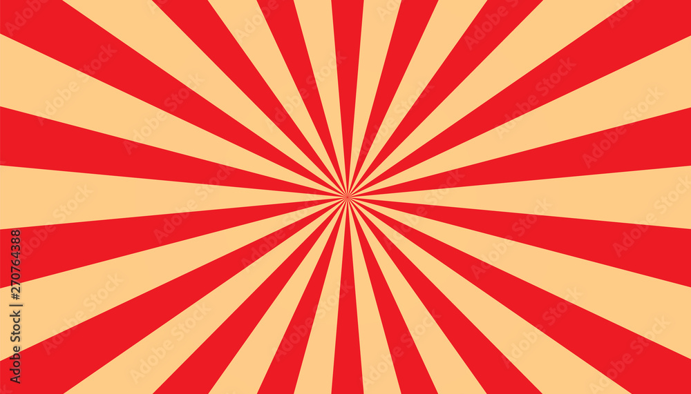 Sunburst - Abstract Red And Beige Background - Vector Illustration
