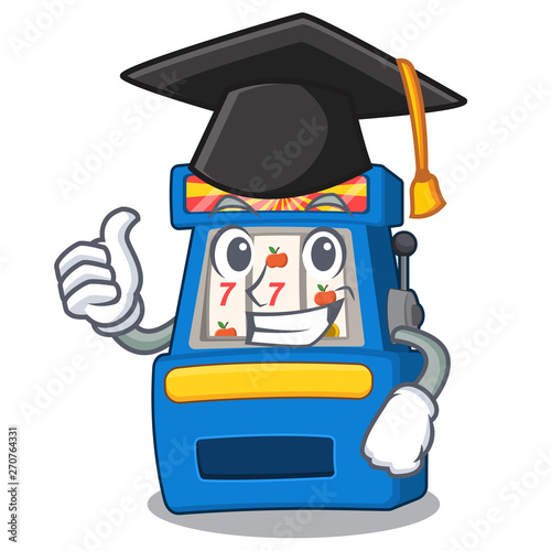 Graduation slot machine isolated in the character