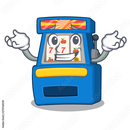 Grinning slot machine isolated in the character