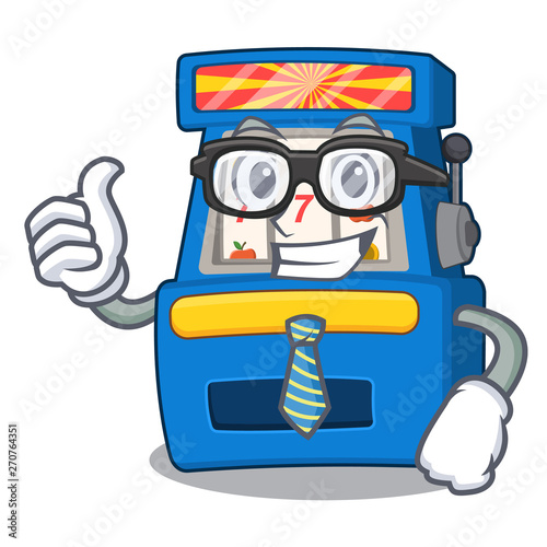 Businessman slot machine isolated in the character
