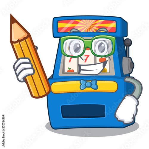 Student slot machine isolated in the character