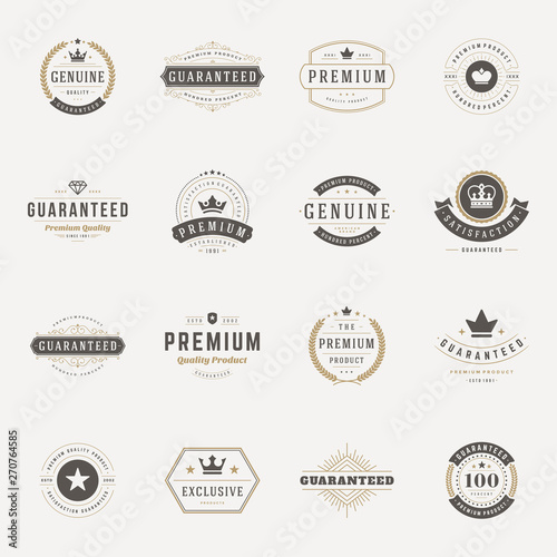 Retro Vintage Insignias or Logotypes set vector design elements
