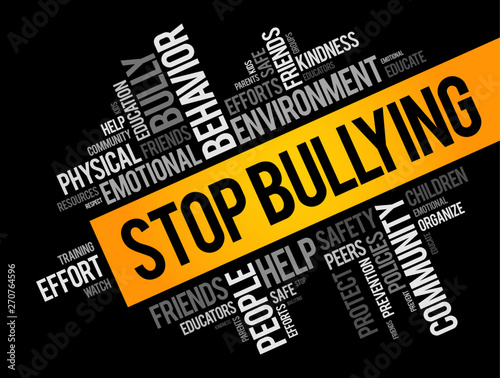 Stop Bullying word cloud collage, social concept background