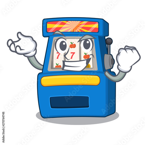 Successful slot machine isolated in the character
