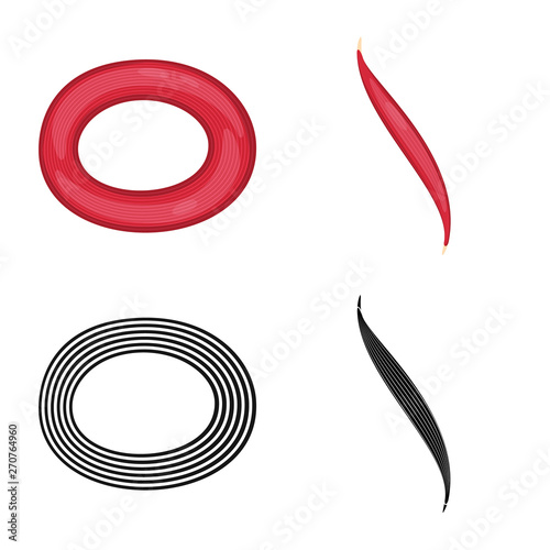 Vector illustration of fiber and muscular icon. Collection of fiber and body  vector icon for stock.