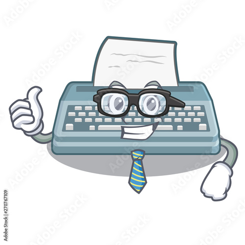 Businessman typewriter isolated with in the cartoon
