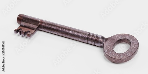 Fotografie Realistic 3D Render of Classic Old Key