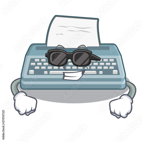 Super cool typewriter isolated with in the cartoon