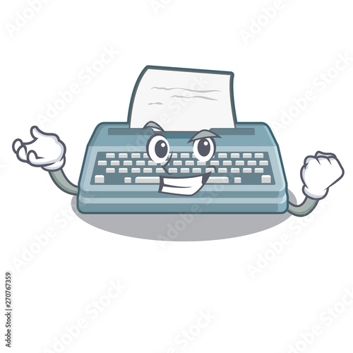 Successful typewriter isolated with in the cartoon