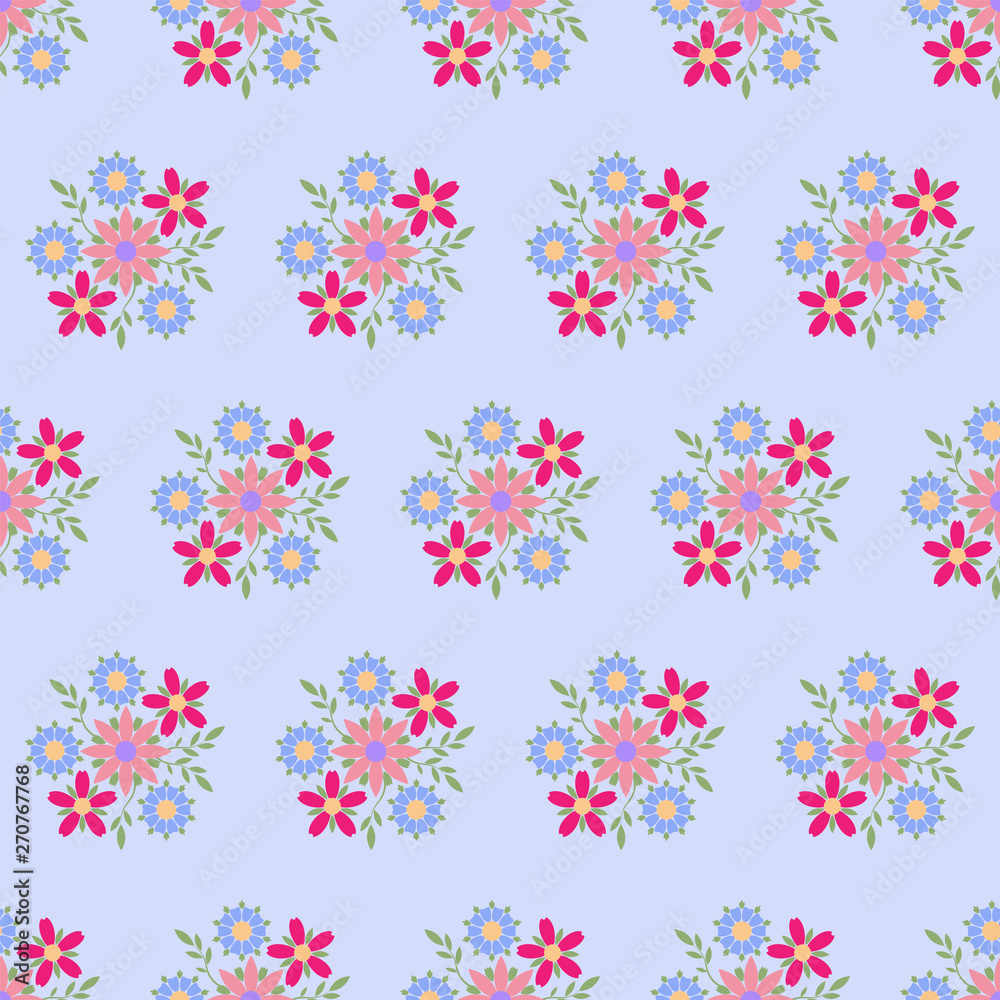 Beautiful flowers seamless pattern. Summer vector background Beautiful flowers seamless pattern. Summer vector background