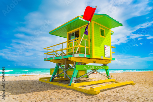 Lifeguard tower in world famous Miami Beach