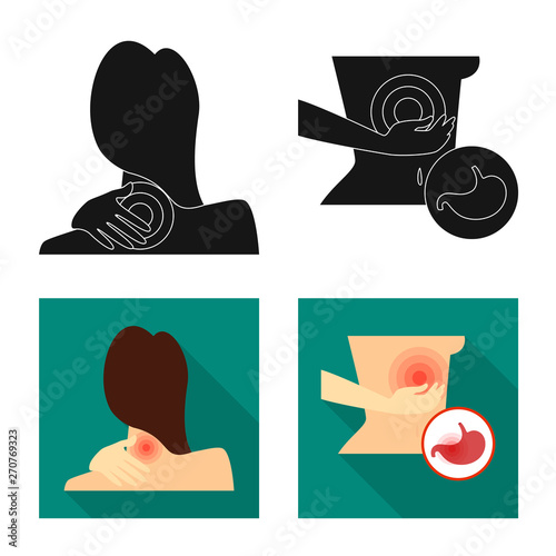 Vector design of hospital and rendering sign. Collection of hospital and help stock vector illustration.